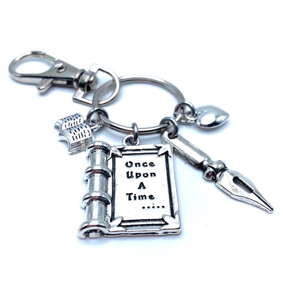 Writer Keychain Purse Charm Author Book Lover May Be Personalized - Picture 2 of 6
